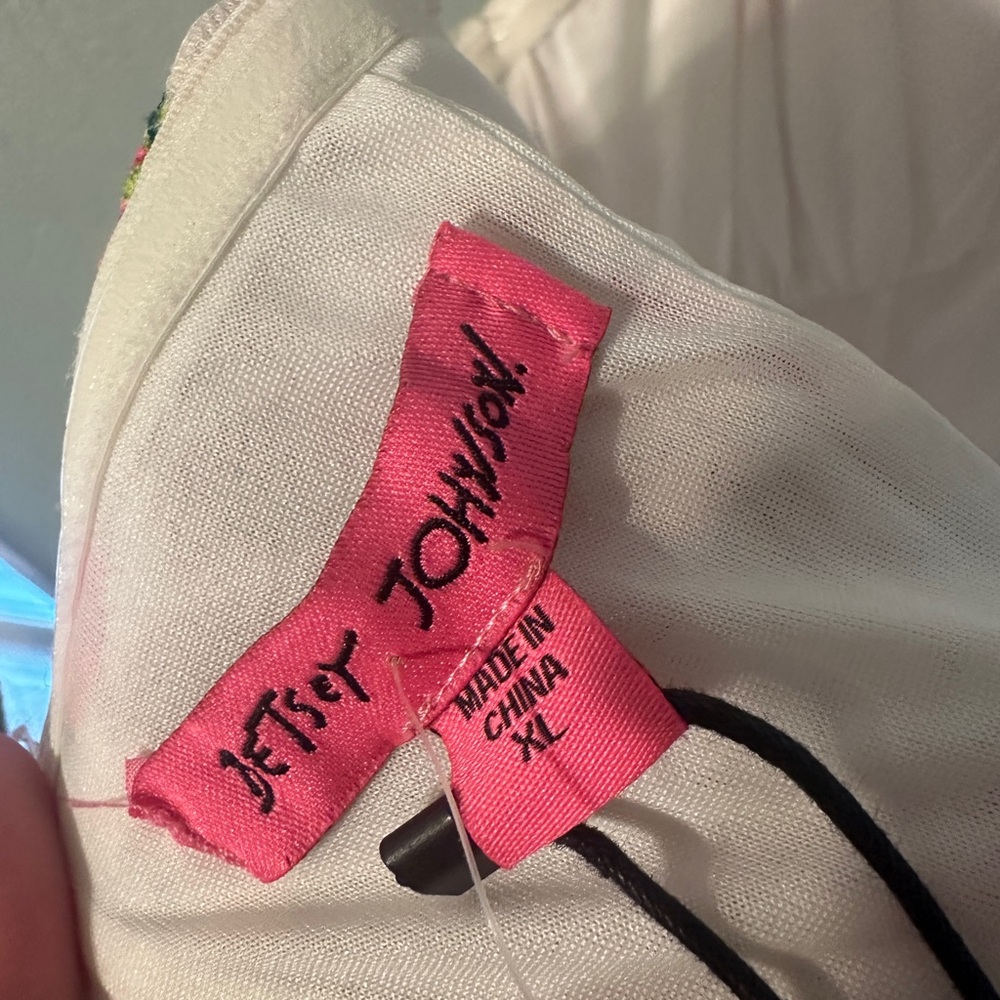 NWT Betsey Johnson Ali White Pink Mini Dress - Picture 10 of 13